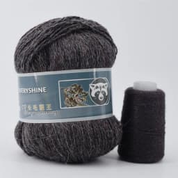 Fur Mink Yarn for Knitting 2-Ply Worsted Fluffy Yarn for Crocheting Needlework 1 Skein 340 M 50+20g