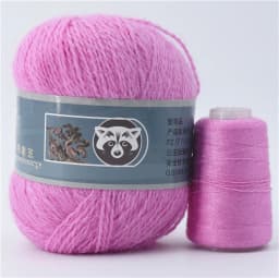 Fur Mink Yarn for Knitting 2-Ply Worsted Fluffy Yarn for Crocheting Needlework 1 Skein 340 M 50+20g