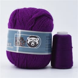 Fur Mink Yarn for Knitting 2-Ply Worsted Fluffy Yarn for Crocheting Needlework 1 Skein 340 M 50+20g