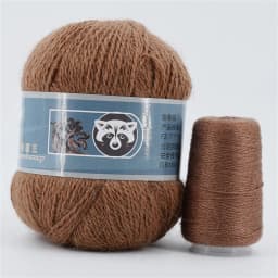 Fur Mink Yarn for Knitting 2-Ply Worsted Fluffy Yarn for Crocheting Needlework 1 Skein 340 M 50+20g