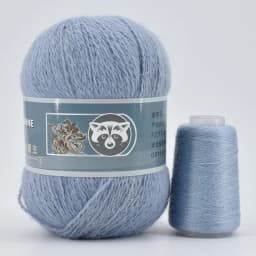 Fur Mink Yarn for Knitting 2-Ply Worsted Fluffy Yarn for Crocheting Needlework 1 Skein 340 M 50+20g