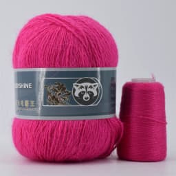 Fur Mink Yarn for Knitting 2-Ply Worsted Fluffy Yarn for Crocheting Needlework 1 Skein 340 M 50+20g