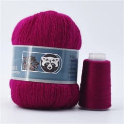 Fur Mink Yarn for Knitting 2-Ply Worsted Fluffy Yarn for Crocheting Needlework 1 Skein 340 M 50+20g