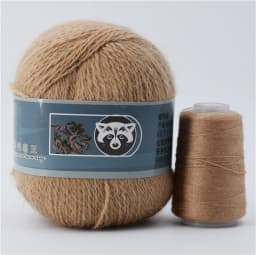 Fur Mink Yarn for Knitting 2-Ply Worsted Fluffy Yarn for Crocheting Needlework 1 Skein 340 M 50+20g