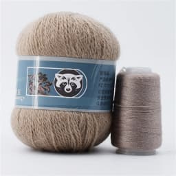 Fur Mink Yarn for Knitting 2-Ply Worsted Fluffy Yarn for Crocheting Needlework 1 Skein 340 M 50+20g