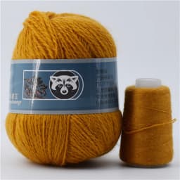 Fur Mink Yarn for Knitting 2-Ply Worsted Fluffy Yarn for Crocheting Needlework 1 Skein 340 M 50+20g