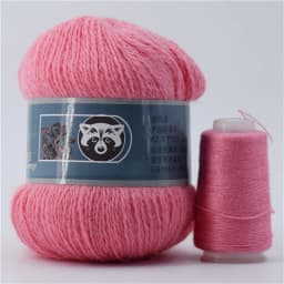 Fur Mink Yarn for Knitting 2-Ply Worsted Fluffy Yarn for Crocheting Needlework 1 Skein 340 M 50+20g