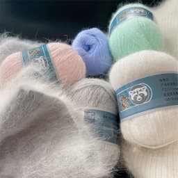 Fur Mink Yarn for Knitting 2-Ply Worsted Fluffy Yarn for Crocheting Needlework 1 Skein 340 M 50+20g