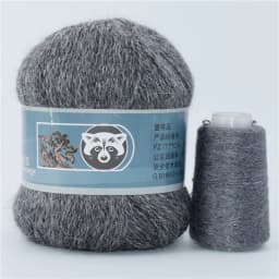 Fur Mink Yarn for Knitting 2-Ply Worsted Fluffy Yarn for Crocheting Needlework 1 Skein 340 M 50+20g
