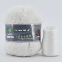 Fur Mink Yarn for Knitting 2-Ply Worsted Fluffy Yarn for Crocheting Needlework 1 Skein 340 M 50+20g