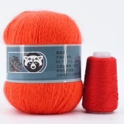 Fur Mink Yarn for Knitting 2-Ply Worsted Fluffy Yarn for Crocheting Needlework 1 Skein 340 M 50+20g