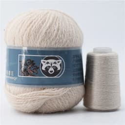 Fur Mink Yarn for Knitting 2-Ply Worsted Fluffy Yarn for Crocheting Needlework 1 Skein 340 M 50+20g