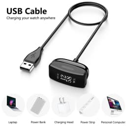 100cm USB Charger For Fitbit Inspire/Inspire 2/Inspire 3 Charging Cable Cord Clip Dock For Fitbit Inspire HR/ACE 2/ACE 3 Charger