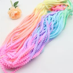 5-10 Yards Lace Decoration Ball Mini Pompom Fabric Ball Woven Lace Tassel Ribbon DIY Material Craft Clothing Sewing Accessories