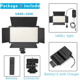 Nagnahz U800+ LED Video Light Photo Studio Lamp Bi-Color 2500K-8500k Dimmable with Tripod Stand Remote for Video Recording Para