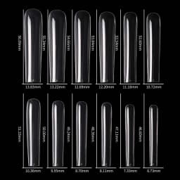 3XL Long Coffin/Square Acrylic False Nail Tip Half Cover C Curved Straight Nail Tips Manicure Nail Art Decoration ToolFake Nails