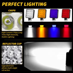 48W 16 Led 12V 24V LED Light Bar Work Light For Car Tractor Boat Truck 4X4 4WD SUV ATV Off Road Car SUV ATV Barra LED Headlights