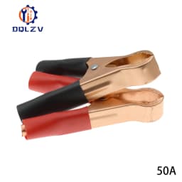 2PCS 30A 50A 100A Red+Black Crocodile Car Caravan Van Battery Test Lead Clips Best Promotion Alligator Clips Connector Plug
