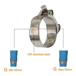 ZSDTRP 28 35 39 43 47 51 55 59 63mm Motorcycle Stainless Steel For Band Exhaust Clamp Kit Fit Motorcycle Muffler Silencer