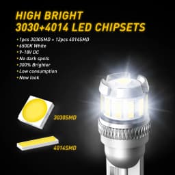 2PCS T10 W5W LED Bulbs Red Canbus 194 168 LED Clearance Yellow Light Car Interior Reading Door Trunk License Plate Lamp 6500K