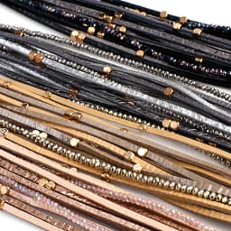 ALLYES Champagne Genuine Leather Bracelets for Women Boho Multilayer Metal Charm Resin Beads Wrap Bracelets Fashion Jewelry