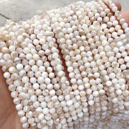 Natural Shell Brown Lace Mother of Pearl Round Loose Beads 15" Strand2 3 4 6MM Pick Size for Jewelry Making Bracelet Necklace