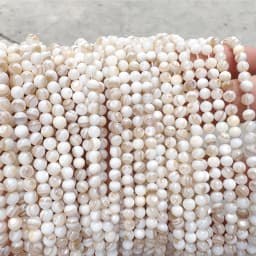 Natural Shell Brown Lace Mother of Pearl Round Loose Beads 15" Strand2 3 4 6MM Pick Size for Jewelry Making Bracelet Necklace