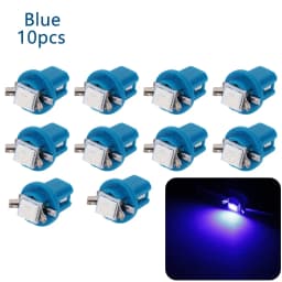 10Pcs LED Light Car Gauge Speed Dash Bulb Dashboard instrument Light Wedge Interior Lamp B8.5D 509T B8.5 5050 Led 1 SMD T5 Lamp