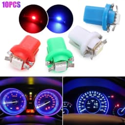 10Pcs LED Light Car Gauge Speed Dash Bulb Dashboard instrument Light Wedge Interior Lamp B8.5D 509T B8.5 5050 Led 1 SMD T5 Lamp