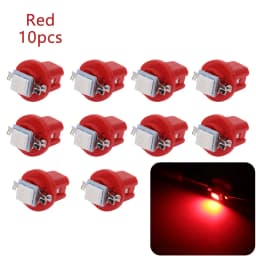 10Pcs LED Light Car Gauge Speed Dash Bulb Dashboard instrument Light Wedge Interior Lamp B8.5D 509T B8.5 5050 Led 1 SMD T5 Lamp