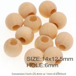 30-500PCS  5-20mm DIY Natural Ball Round Spacer Wooden Beads Lead-Free Wooden Balls Loose Ball Beads Big Hole Supply