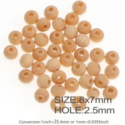 30-500PCS  5-20mm DIY Natural Ball Round Spacer Wooden Beads Lead-Free Wooden Balls Loose Ball Beads Big Hole Supply