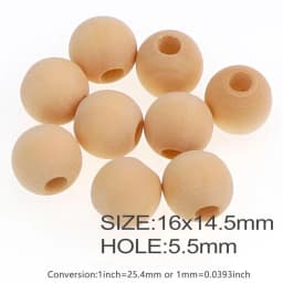 30-500PCS  5-20mm DIY Natural Ball Round Spacer Wooden Beads Lead-Free Wooden Balls Loose Ball Beads Big Hole Supply