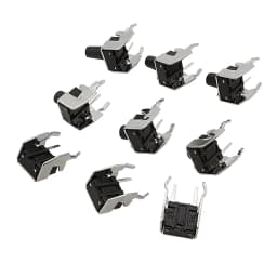 20Pcs 6x6 PCB Momentary Tactile Tact Push Button 4-Pin Self-reset Switch Right Angle With stent 6*6*4.3/4.5/5/6/7/7.5/8/9/10mm