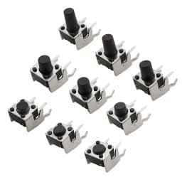 20Pcs 6x6 PCB Momentary Tactile Tact Push Button 4-Pin Self-reset Switch Right Angle With stent 6*6*4.3/4.5/5/6/7/7.5/8/9/10mm