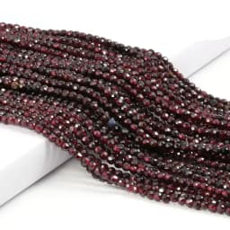 2 3mm Natural Faceted Red Garnet Stone Fine Gemstones Loose Beads DIY Accessories for Jewelry Necklace Bracelet Making 38cm
