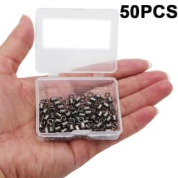50-100pcs/box Fishing Swivel 4/0#-14# Sizes Solid Connector Ball Bearing Snap Fishing Swivels Rolling Stainless Steel Beads