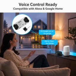 Wofea WiFi Switch Smart Garage Door Opener Controller Work With Alexa Echo Google Home SmartLife/Tuya APP Control No Hub Require