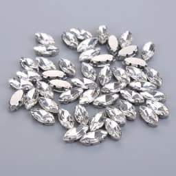 Multi Size Horse Eye Shape Sewing Glass Clear Crystal Silver Claw Base Rhinestone DIY Wedding Gown Dress Headdress Jewelry Beads