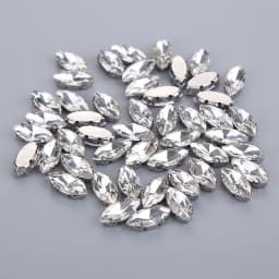 Multi Size Horse Eye Shape Sewing Glass Clear Crystal Silver Claw Base Rhinestone DIY Wedding Gown Dress Headdress Jewelry Beads