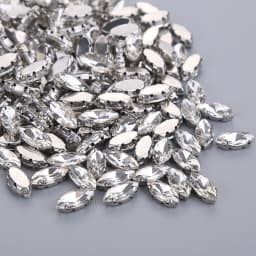 Multi Size Horse Eye Shape Sewing Glass Clear Crystal Silver Claw Base Rhinestone DIY Wedding Gown Dress Headdress Jewelry Beads