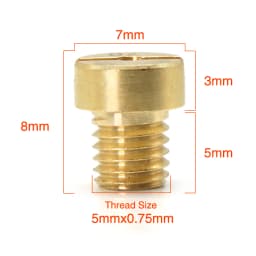 Alconstar- 10/12pcs 5MM Thread For DELLORTO SHA Carburetor Main/Idle Jet PHBG AD/DS Racing Main Injector Nozzle Pilot Jet