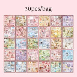 Mr. Paper 2Style 30Pcs/bag Japanese Food Sticker Book DIY Handbook Scrapbook Photo Frame Envelope Phone Case