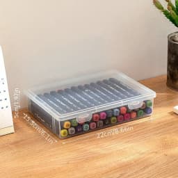 Large Capacity Pencil Case Transparent Plastic Notebook Sketch Marker Colored Lead Painting Storage Box, Back To School Supplies
