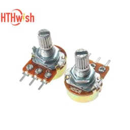 10PCS 15mm 3pin WH148 Linear Potentiometer With Nuts And Washers 1K 2K 5K 10K 20K 50K 100K 250K 500K 1M Potentiometers Kit