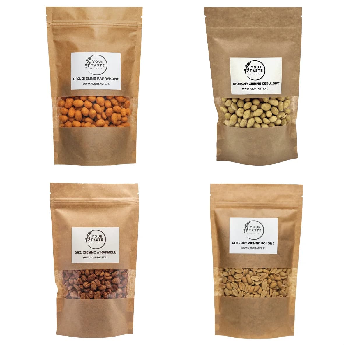 Your Taste Ground pepper 500g + Onion earthen 500g + Salted ground 500g + Earthen in caramel 500g