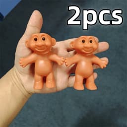 1/100pcs Portable PVC Troll Doll Protective Vintage Classic DIY Doll Decorate Light Holder Cute Troll Anti Fall Storage Case