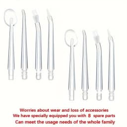 8 Pcs/Set Replaceable Oral Dental Nozzles for Oral Irrigator Dental Water Jet Water Pick Mouthwasher Flosser