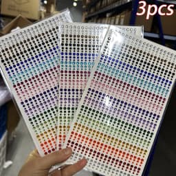 1sheet 900pcs Rainbow Face Glitter Gem Stickers Stick-On Facial Tattoo Eye Rhinestone Jewels 3/4/5mm Mix Wedding Party Make Up