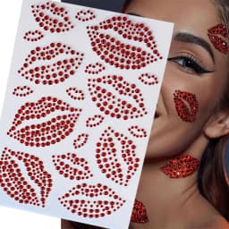 1sheet 900pcs Rainbow Face Glitter Gem Stickers Stick-On Facial Tattoo Eye Rhinestone Jewels 3/4/5mm Mix Wedding Party Make Up